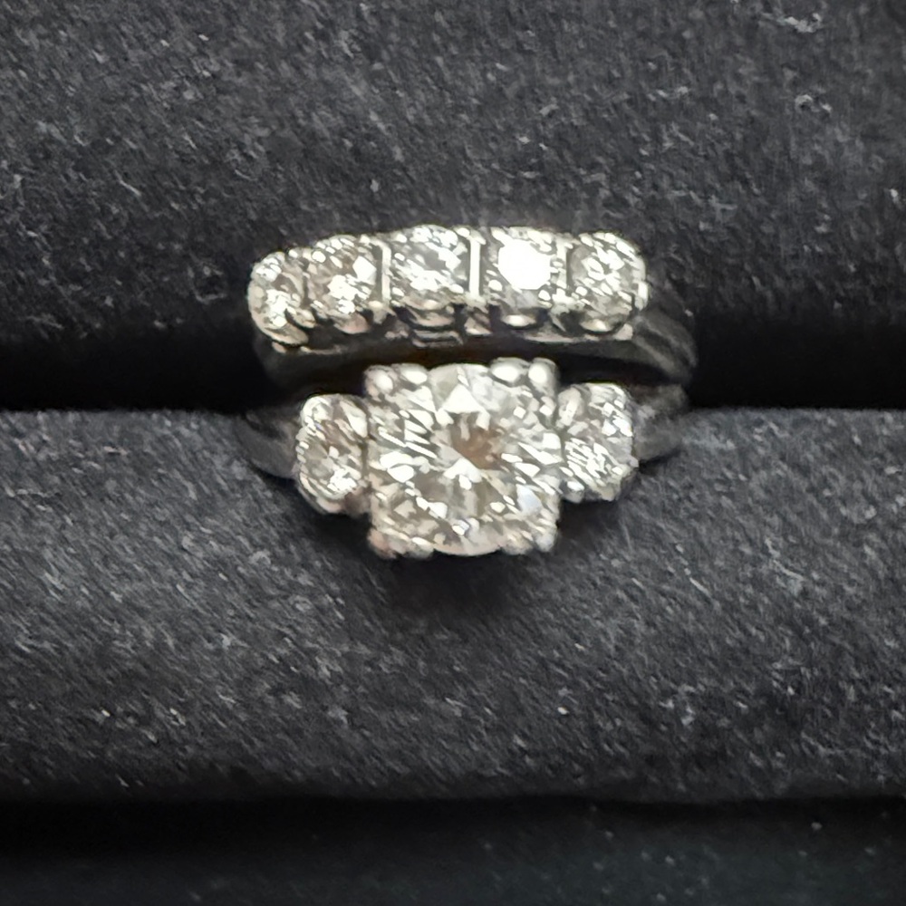 Dazzling Vintage Platinum  and Diamond Set